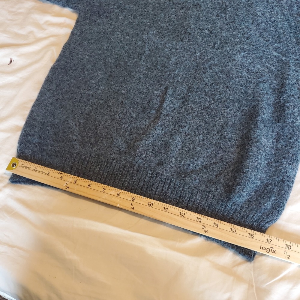 San Antonio Baby Alpaca Sweater Blue Crew Neck Knit Pullover Made in Peru - Picture 5 of 8